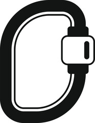 Poster - black climbing carabiner for mountaineering assuring safety during climbing