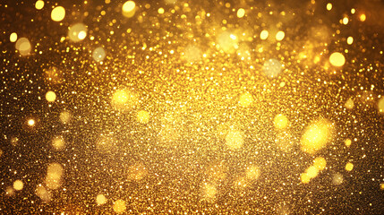 Wall Mural - gold Sparkling Lights Festive background with texture. Abstract Christmas twinkled bright bokeh defocused and Falling stars. Winter Card or invitation