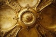 © At My Hat - Gold ornate ceiling with intricate design. Perfect for luxury, history, and architecture projects.