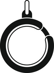 Poster - Black round carabiner for keychain showing locking mechanism