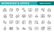 © artnazu - Workshop and Office related outline icon collection. Editable line icon set.