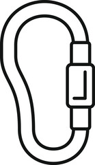 Poster - this icon of a climbing carabiner represents essential safety gear for hiking and mountaineering