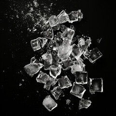 Canvas Print - Crushed ice cubes scattered