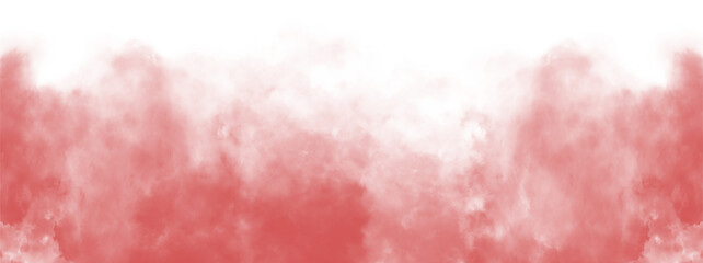 Wall Mural - red color fog or smoke isolated transparent background. white vector cloudiness, mist or smog backgr