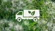 © Deemerwha studio - Green logistic or Sustainable transport concept. Truck icon transport logistics travel with clean energy, eco friendly process on forest background to Net zero carbon emission