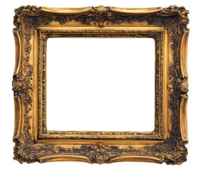 Wall Mural - antique picture frame, vintage antique golden picture frame