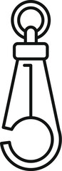 Poster - Simple crane hook is hanging from a ring, ready to lift heavy cargo on a construction site