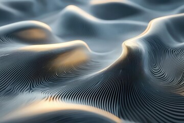 Poster - Abstract wave patterns in soft colors create a serene and calming visual experience, perfect for modern design projects.