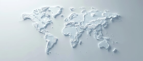a map of the world is made of ice and snow