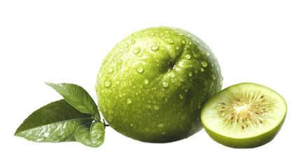 fresh green kiwi fruit with