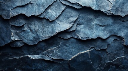 Wall Mural - The image is a close up of a rocky surface with a blue hue