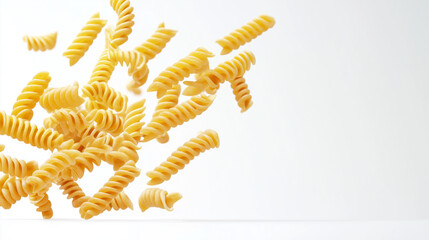 fusilli pasta isolated on white background