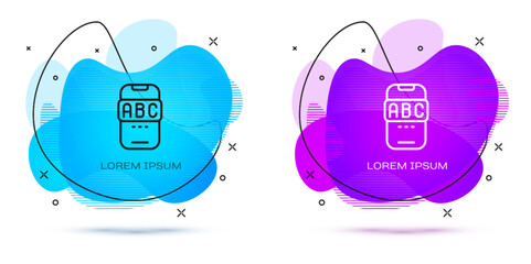 Poster - line e-learning of different foreign languages through the mobile application icon isolated on white