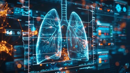 Abstract view of human lungs, concept of respiratory system and pulmonary anatomy disease treatment