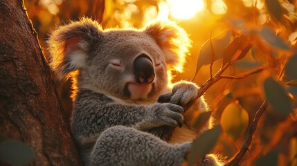 Wall Mural - Koala in the Golden Hour