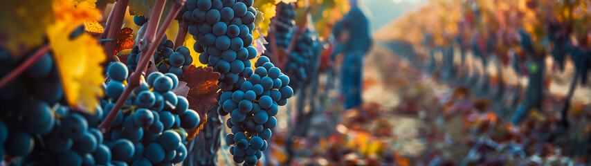 Wall Mural - A close up of a bunch of blue grapes