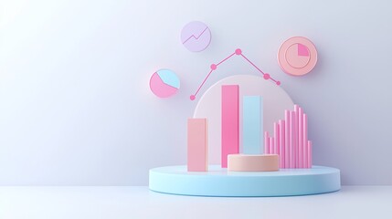 Poster - Product analysis, detailed charts with product icons, 3D illustration