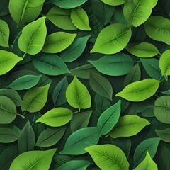 Wall Mural - Green Leaves Pattern Background