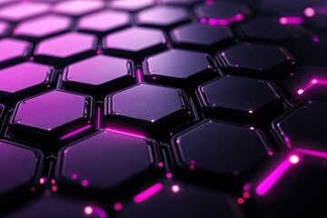 Wall Mural - Abstract hexagonal background with glowing lights. Perfect for technology, innovation, and futuristic designs.