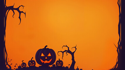 a halloween background with pumpkins