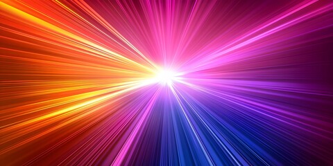 Poster - vibrant neon radiating sunburst with warm colors for summer products and concepts