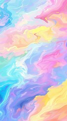 Poster - A vibrant abstract swirl of pastel colors blending harmoniously.