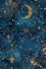 Wall Mural - astrology. astro astrologer calculates natal chart makes forecast of fate tarot cards, fortune telli