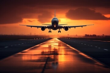 Canvas Print - Airplane take off aircraft vehicle landing.