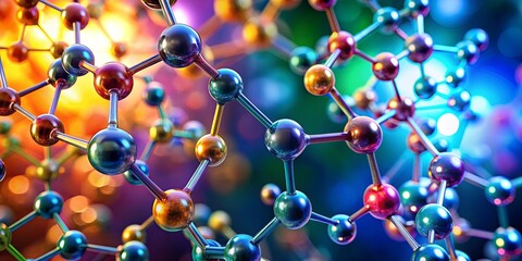 Molecular structure abstract background with intricate patterns and vibrant colors, molecular, structure, abstract