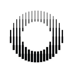Poster - letter o logo with abstract line pattern