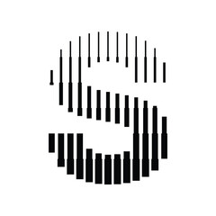 Poster - letter s logo with abstract line pattern