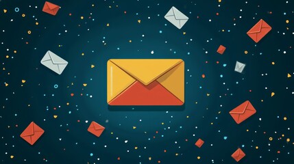 Colorful Envelopes Floating