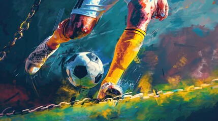 Dynamic Soccer Player in Action created by ai