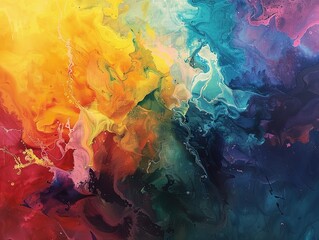 Canvas Print - Abstract colorful watercolor background