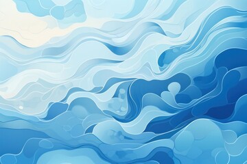 Canvas Print - Outdoors pattern water blue.