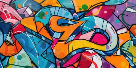 Vibrant Abstract Mural in Urban Setting created by ai