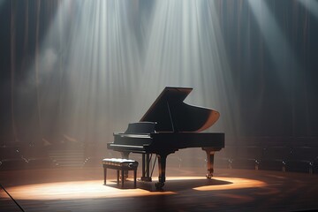 ai generative spotlight on the piano on stage