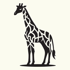 Sticker - Animal giraffe silhouette vector illustration