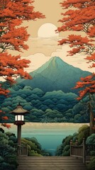 Wall Mural - Tree landscape mountain outdoors.