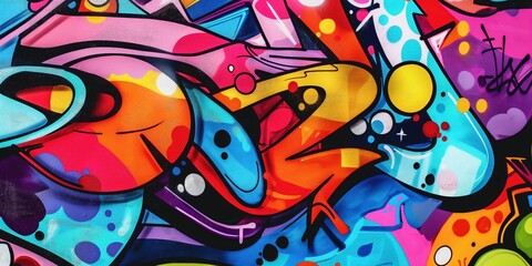 Wall Mural - Vibrant Abstract Mural in Urban Setting created by ai