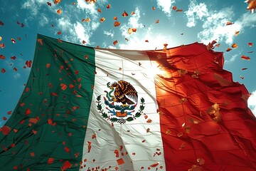 Wall Mural - Patriotic celebration: Mexico independence day, honoring nation's struggle for freedom with vibrant festivities, cultural traditions, collective expression of national pride, historical significance.