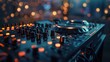 © anatoliycherkas - Close-Up Of DJ Mixer With Colorful Lights In Deep House Music Club Setting