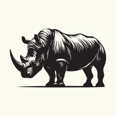 Canvas Print - Rhinoceros silhouette vector illustration design