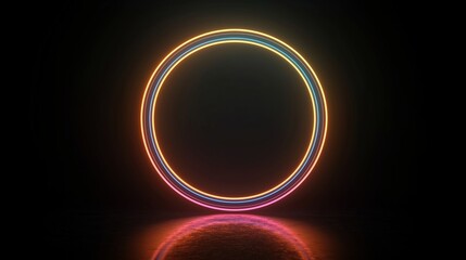 Wall Mural - Vibrant Glowing Circle: A Modern Abstract Light Design