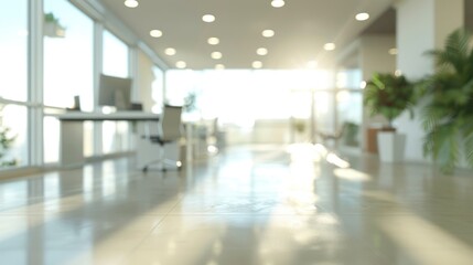 Canvas Print - Sunlit Office Hallway