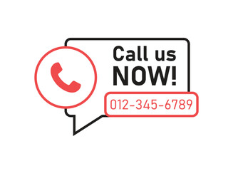 Poster - Call us button icon in flat style. Phone number place vector illustration on isolated background. Telephone interface sign business concept.