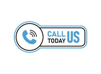 Poster - Call us button icon in flat style. Phone number place vector illustration on isolated background. Telephone interface sign business concept.