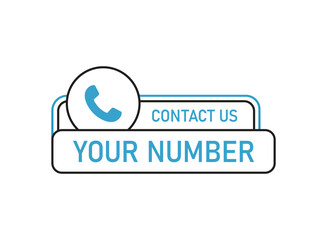 Poster - Call us button icon in flat style. Phone number place vector illustration on isolated background. Telephone interface sign business concept.