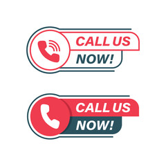 Poster - Call us button icon in flat style. Phone number place vector illustration on isolated background. Telephone interface sign business concept.