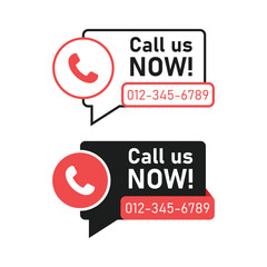 Poster - Call us button icon in flat style. Phone number place vector illustration on isolated background. Telephone interface sign business concept.